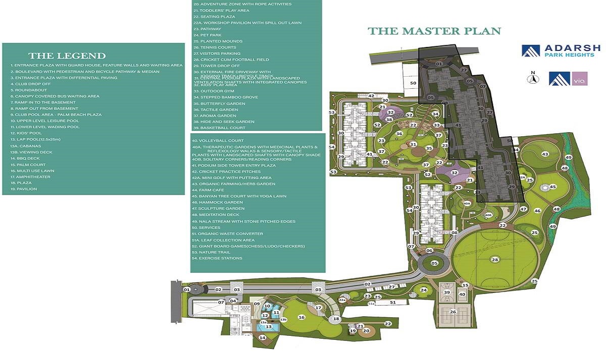 Master Plan Adarsh Park Heights in Gunjur, Bangalore