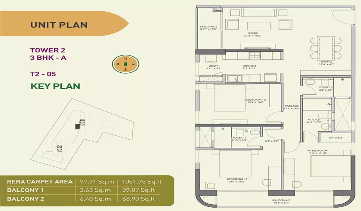 3BHK Floor Plan Birla Tisya in Magadi Road, Rajajinagar Bangalore