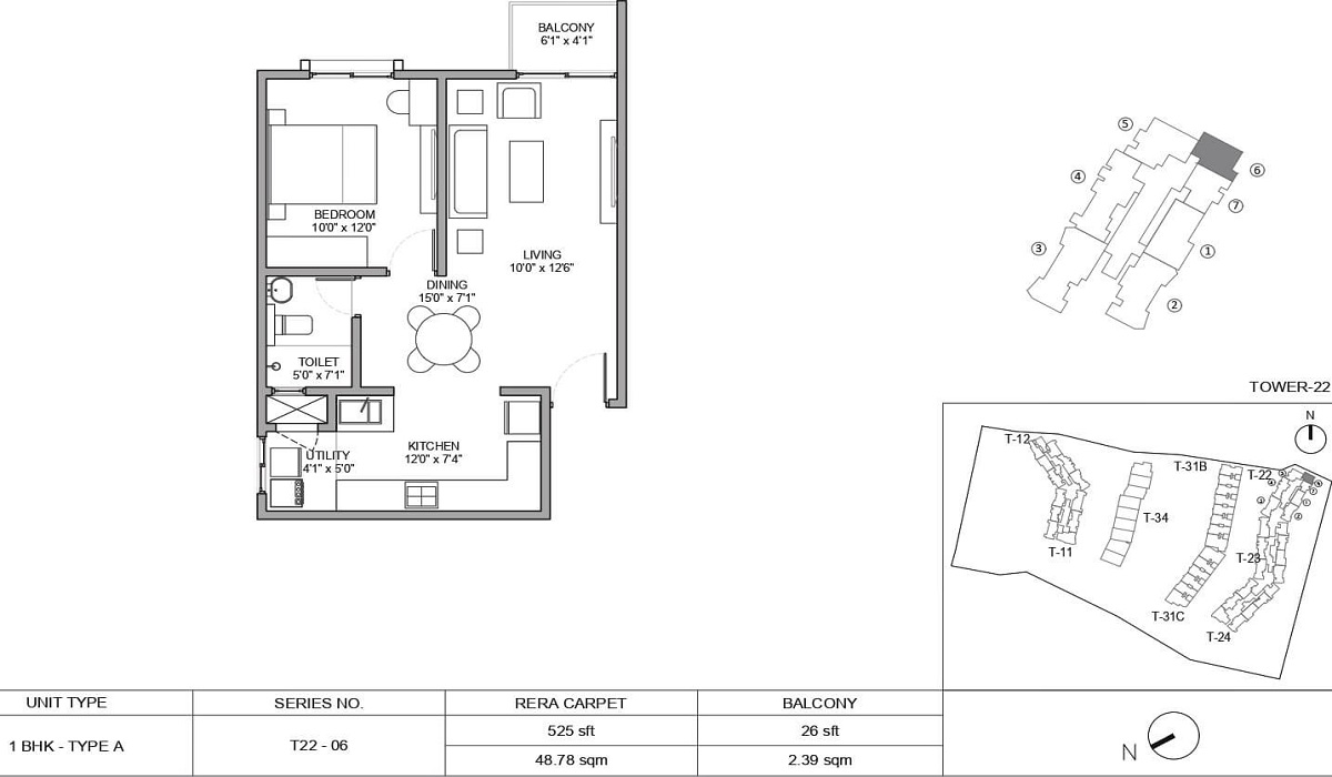 1BHK Floor Plan Birla Trimaya in Shettigere, Devanahalli, Bangalore