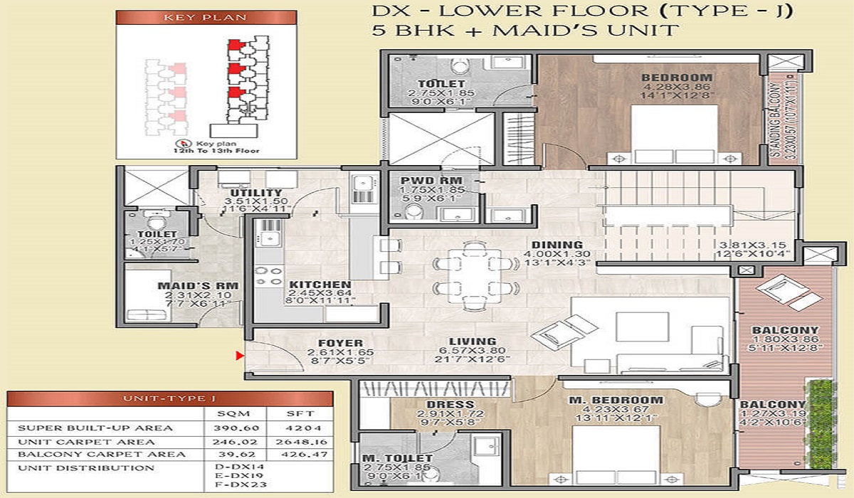 5BHK Floor Plan Brigade Insignia in Yelahanka, Bangalore