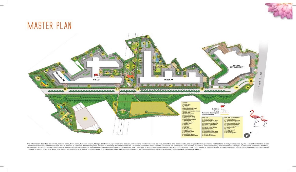 Master Plan Brillio at Brigade Valencia Phase 2 in Hosur Road, Bangalore