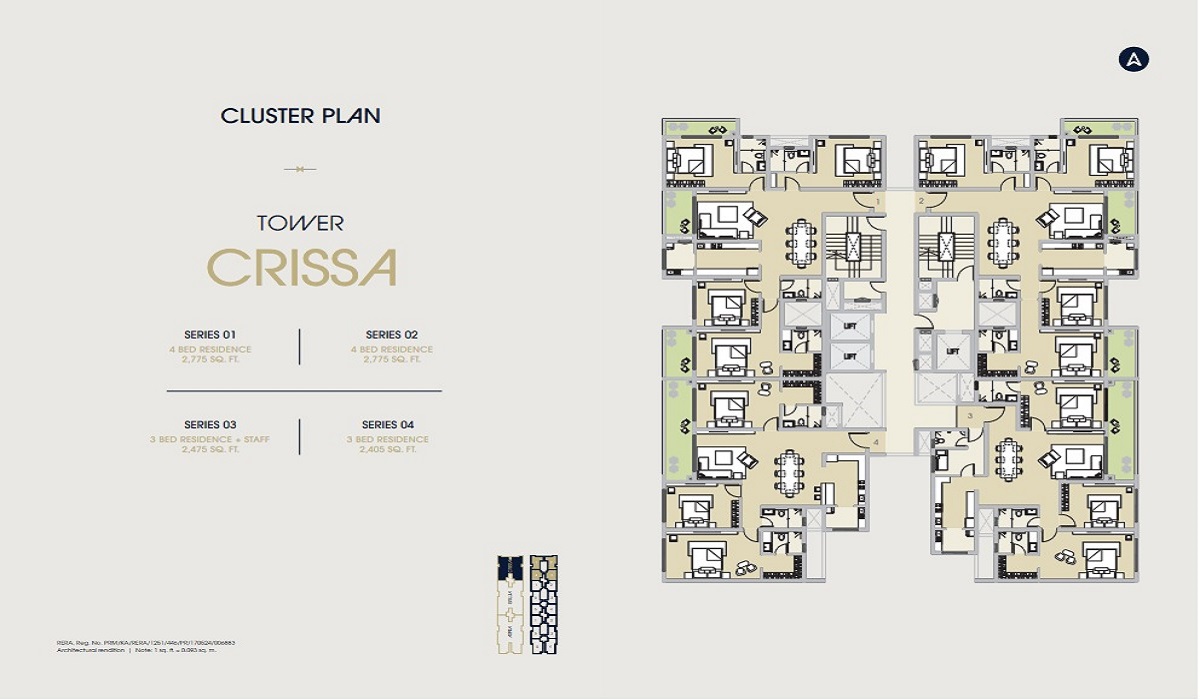 2BHK Floor Plan Century Regalia, Indiranagar, Bangalore