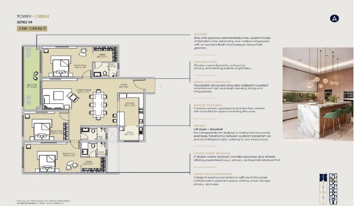 4BHK Floor Plan Century Regalia, Indiranagar, Bangalore