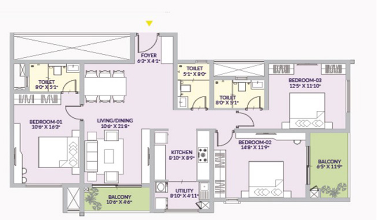 3BHK Century Liva Yelahanka, Bangalore