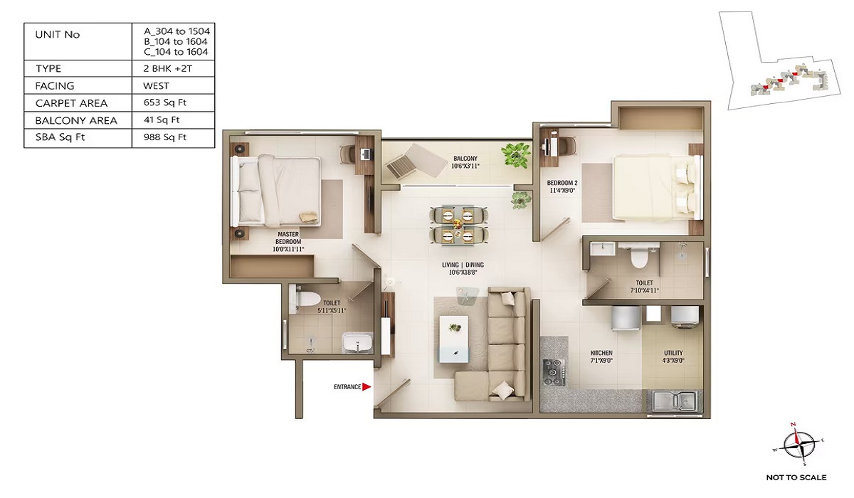 Floor Plan Concorde Antares in Vidyaranyapura, North Bangalore