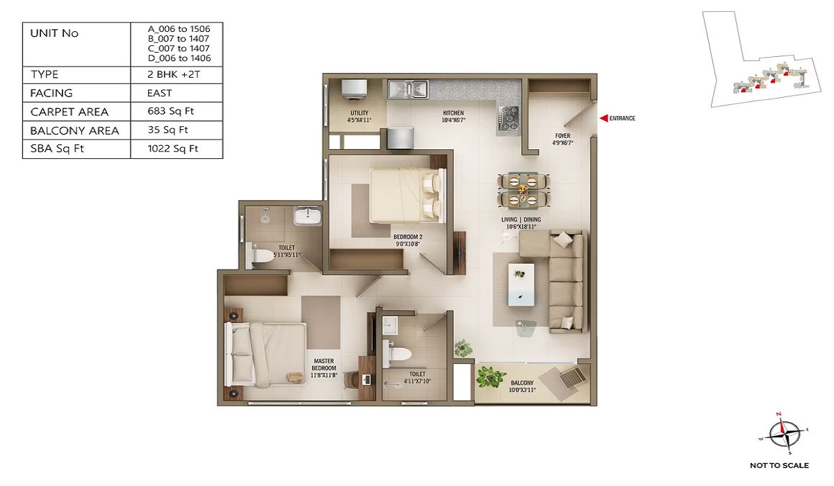 Floor Plan Concorde Antares in Vidyaranyapura, North Bangalore
