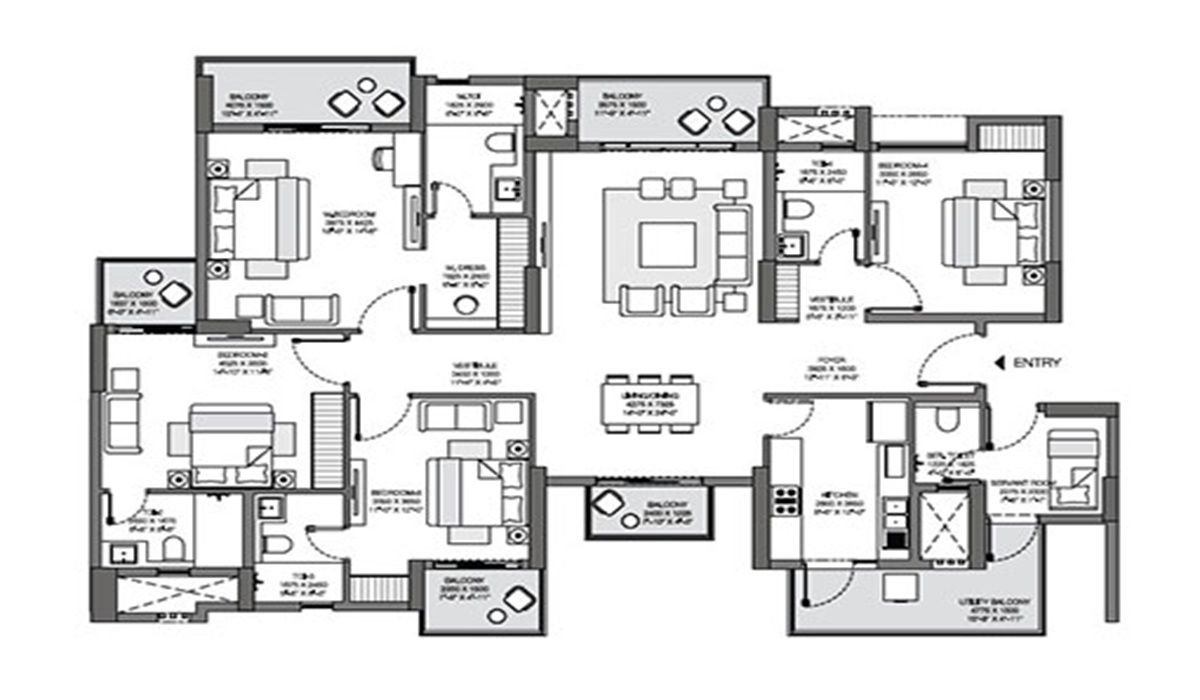 Godrej Yeshwanthpur, Bangalore 4BHk Floor Plan