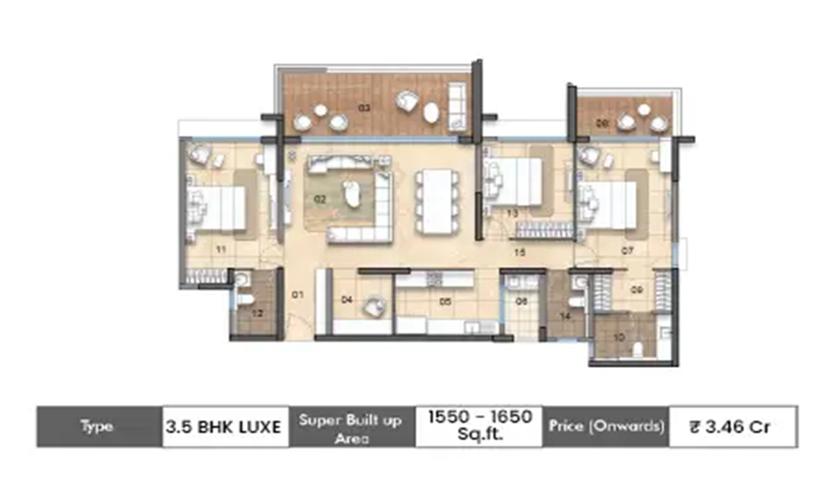 4BHK Floor Plan Lodha Hosa Road at Manyata Tech Park in Thanisandra, Bangalore