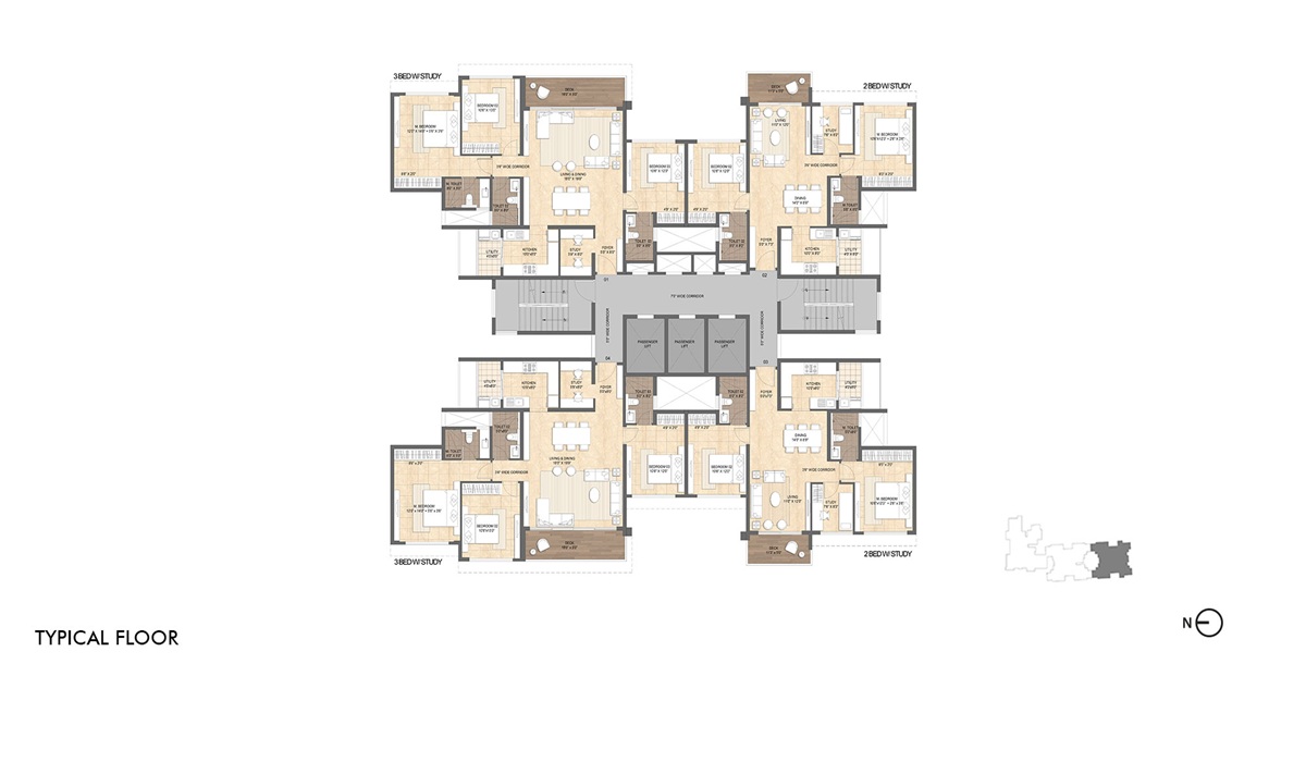 Lodha Mirabelle at Manyata Tech Park in Thanisandra, Bangalore tower Floor Plan