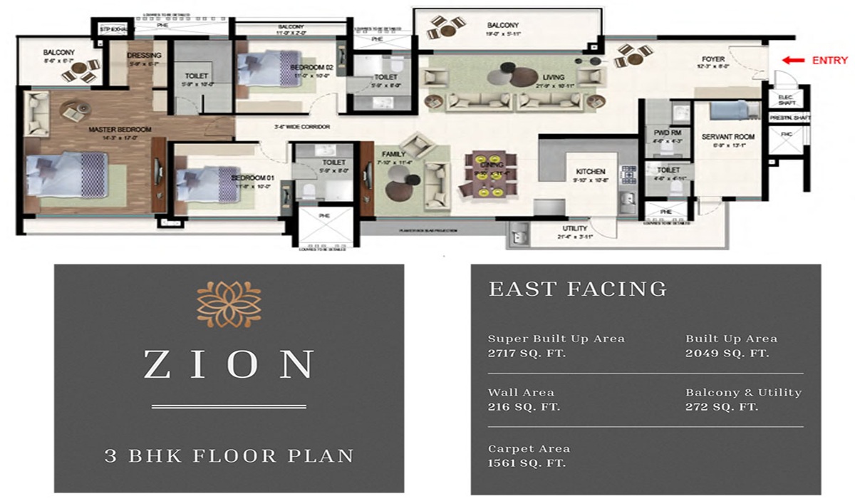3BHK Floor Plan Mana Jardin Neo in Sarjapur Road, Bangalore