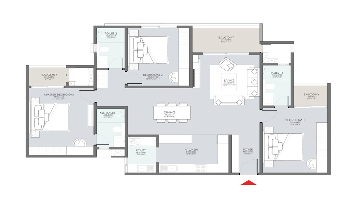 Floor Plan Serene Heights in Sompura Gate, Sarjapur Road, Bangalore