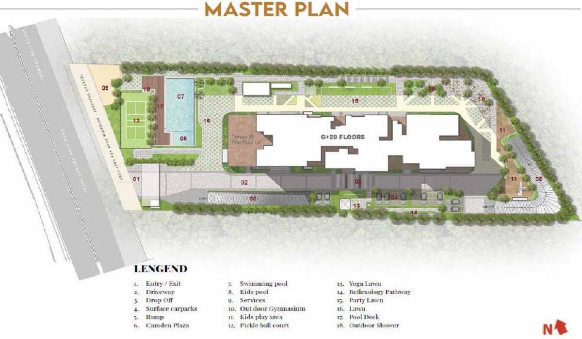 Master Plan Prestige Camden Gardens in Thanisandra Road, Bangalore