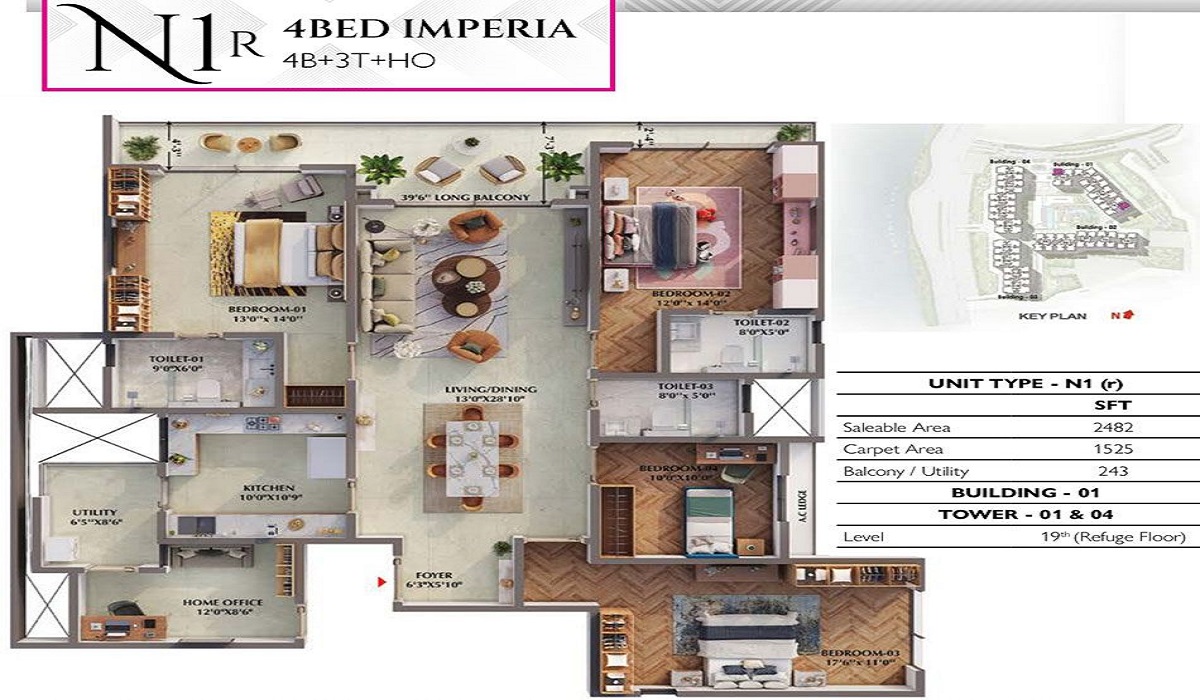 4BHK Imperia Prestige Raintree Park in Varthur Road, Whitefield, Bangalore