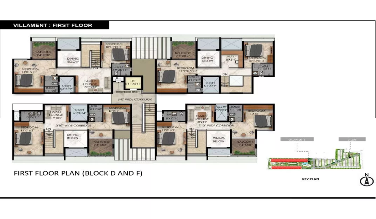 5BHK Floor Plan Radiance Gardenia on Hennur Road, Bangalore