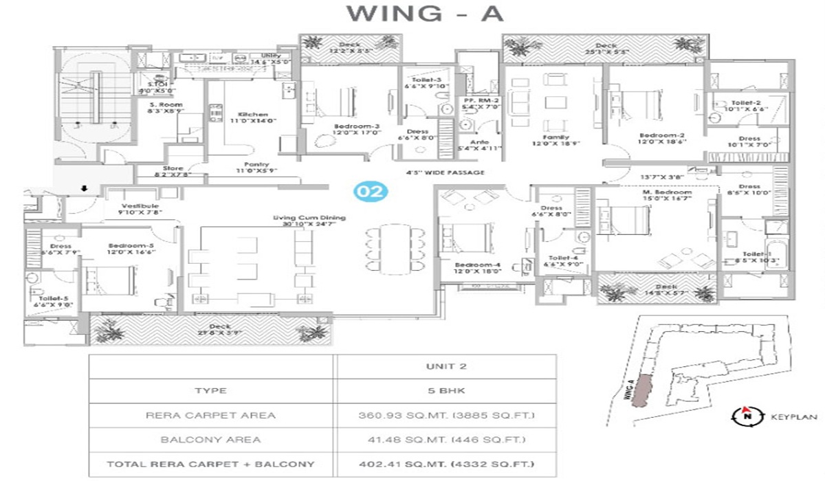 Raheja Vivarea Koramangala Bangalore 5BHK Floor Plan