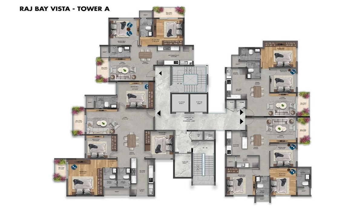 SNN Raj Bay Vista in Bilekahalli, Bannerghatta Road, Bangalore Floor Plan