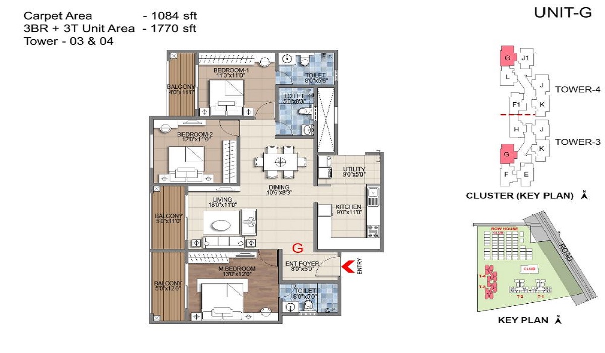3BHK Floor Plan
