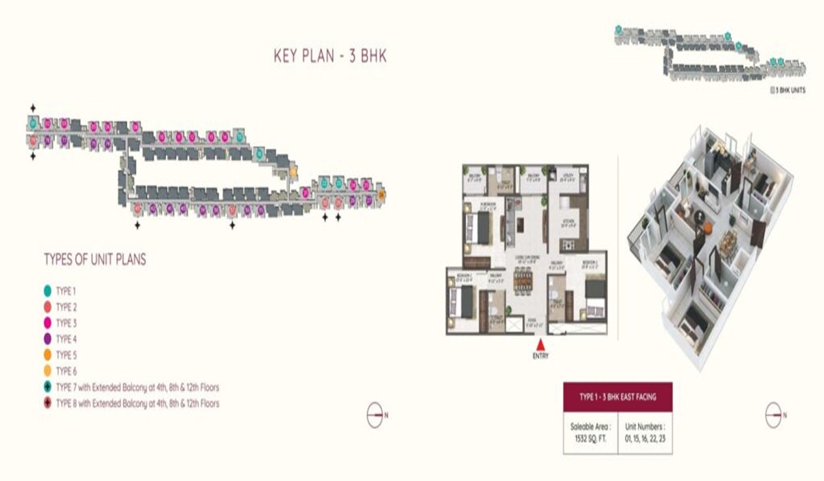 2BHK Apartments Floor Plan