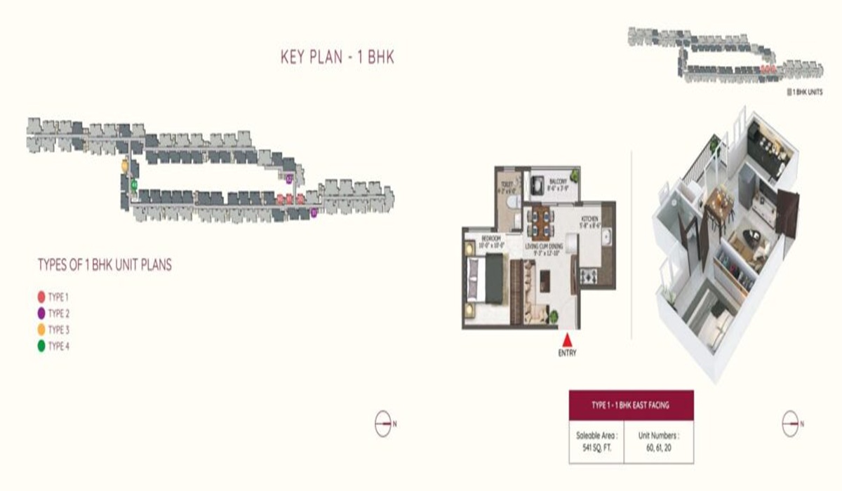 3BHK Apartments Floor Plan