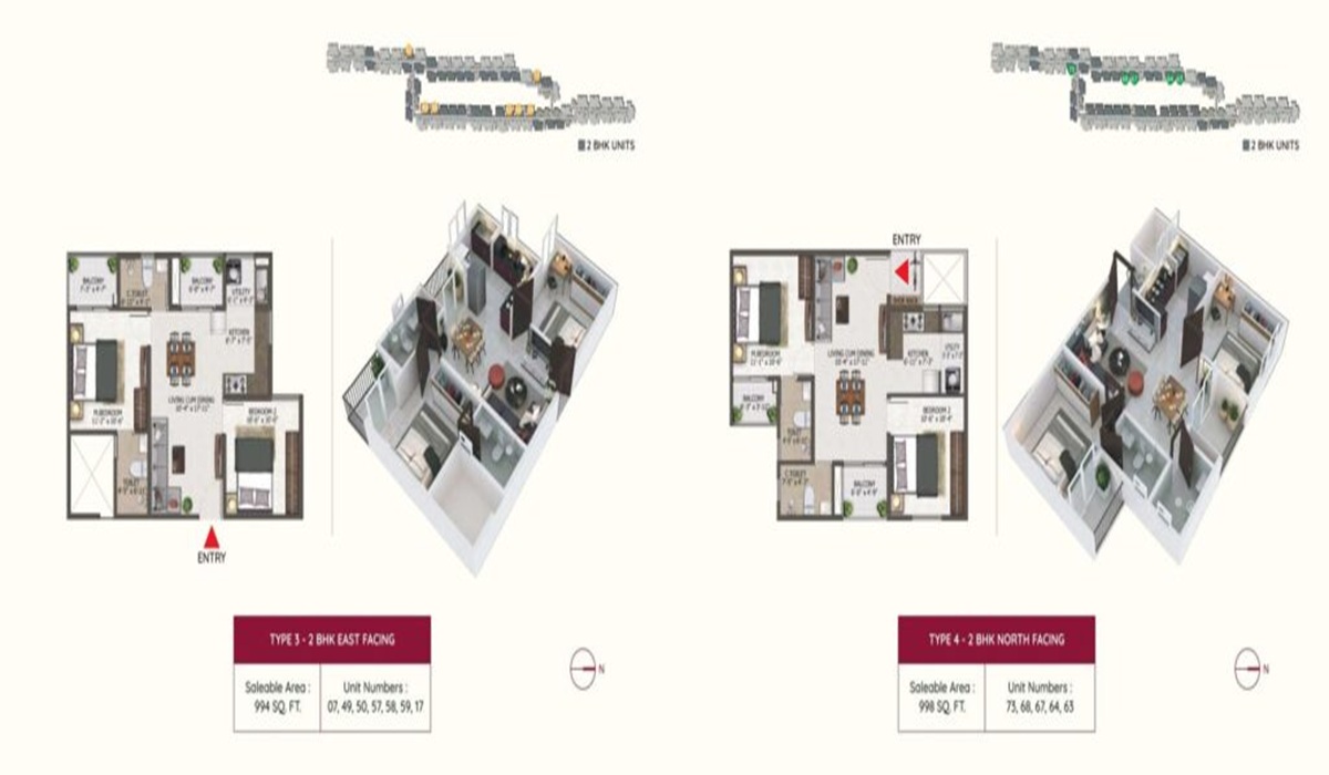 Sowparnika Euphoria 2BHK Apartments Floor Plan