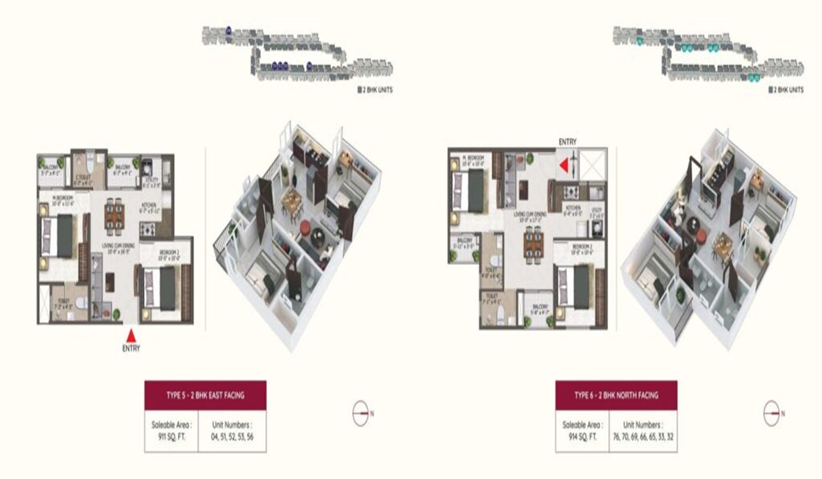 Sowparnika Euphoria 2 and 3 BHK Floor Plan