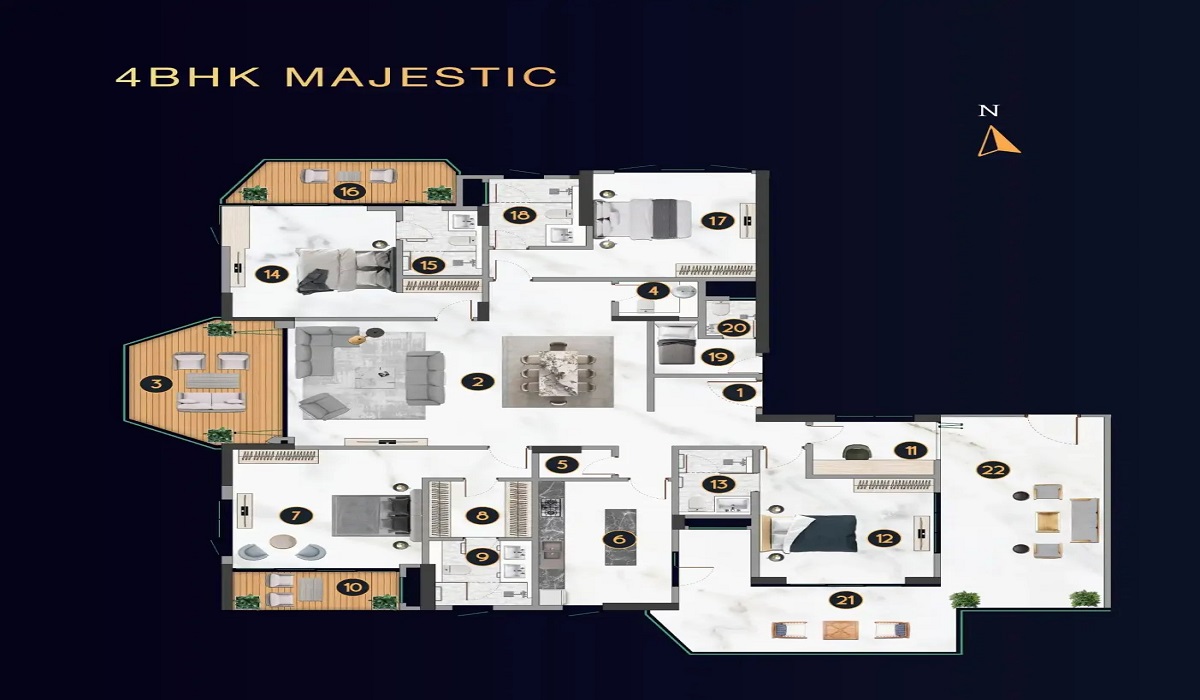 TVS Emerald Cascadia 3BHK and 4BHK Floor Plan