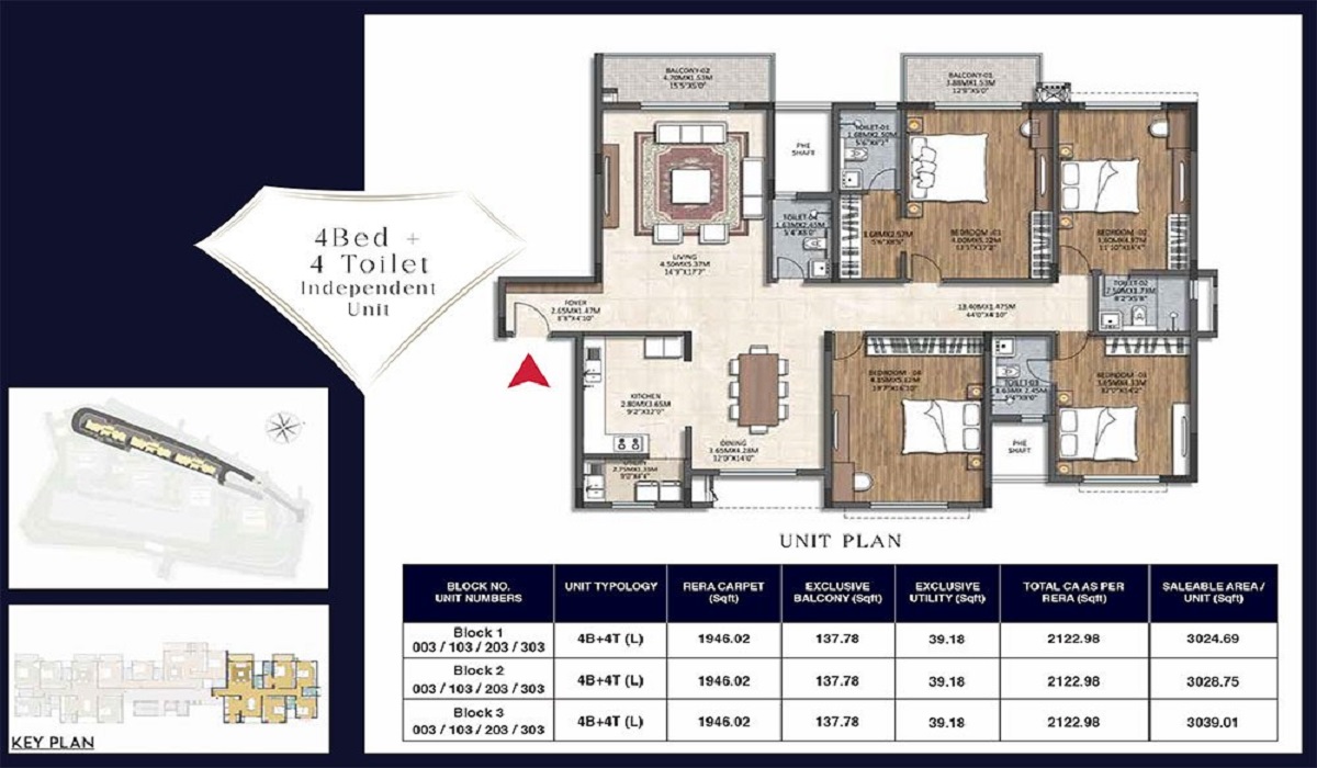 TATA Promont Phase 2, Banashankari, Bangalore, 4BHK Floor Plan