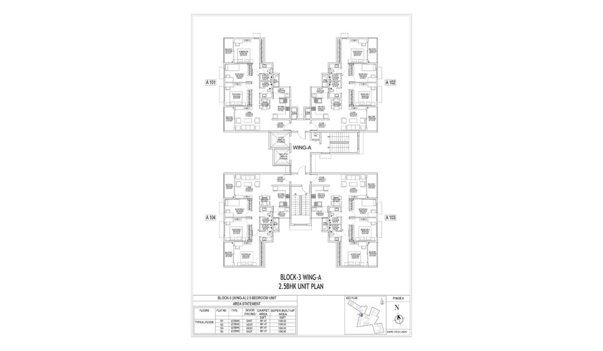 2.5BHK Floor Plan Adarsh Tropica off Sarjapur Road, Bangalore