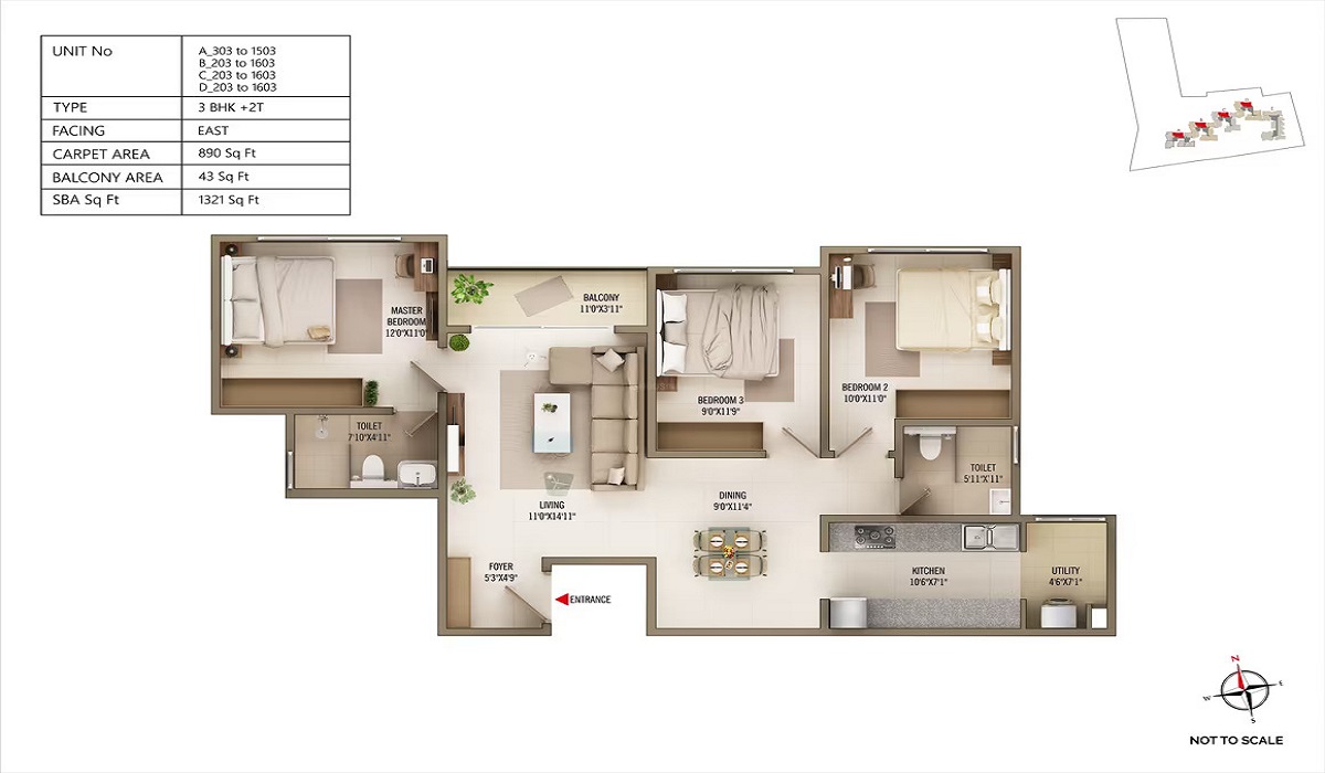 Floor Plan Concorde Antares in Vidyaranyapura, North Bangalore