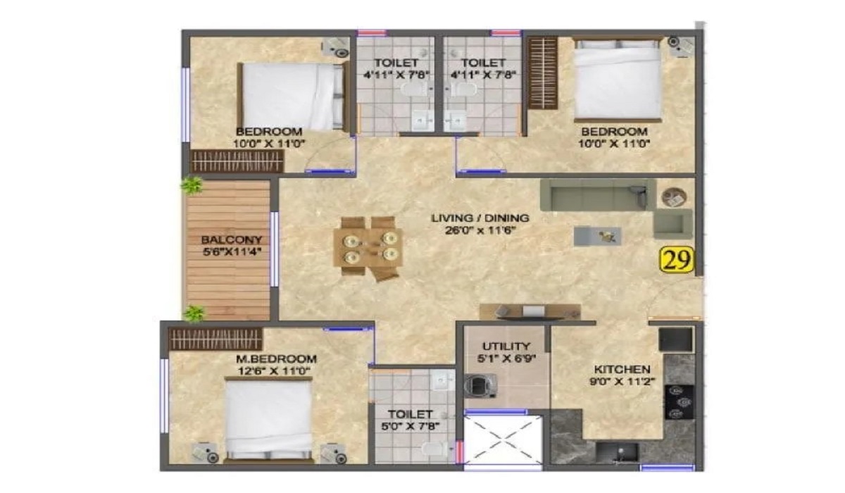 Floor Plan DS-MAX Sky Sisira, located near the Rajanukunte Toll in Yelahanka, Bangalore
