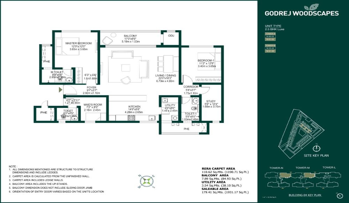 2.5BHK Floor Plan Godrej Woodscapes in Budigere, Whitefield, Bangalore