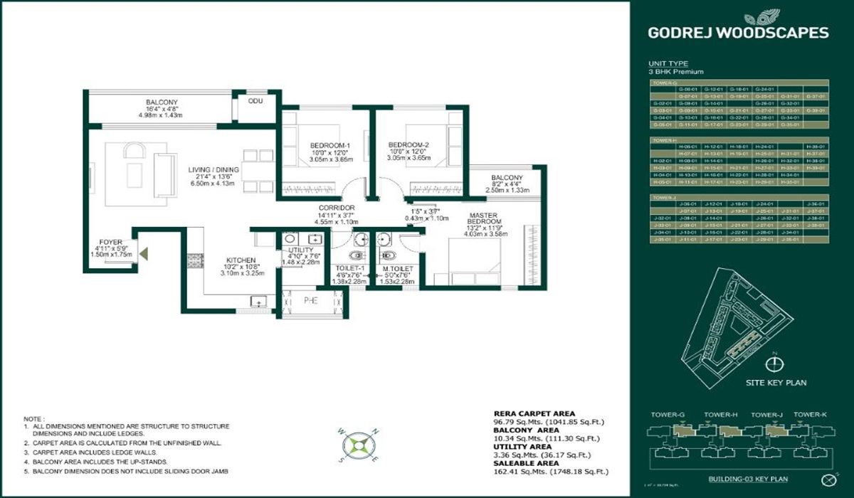 2BHK Floor Plan Godrej Woodscapes in Budigere, Whitefield, Bangalore