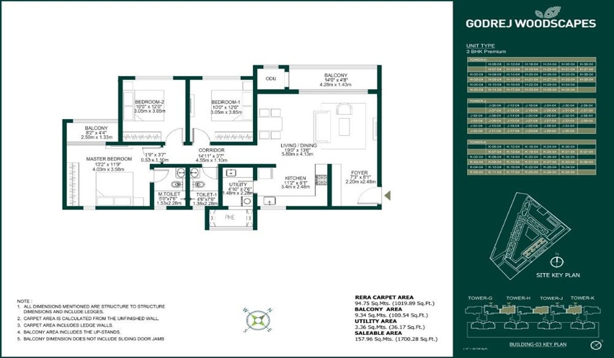 3BHK Floor Plan Godrej Woodscapes in Budigere, Whitefield, Bangalore