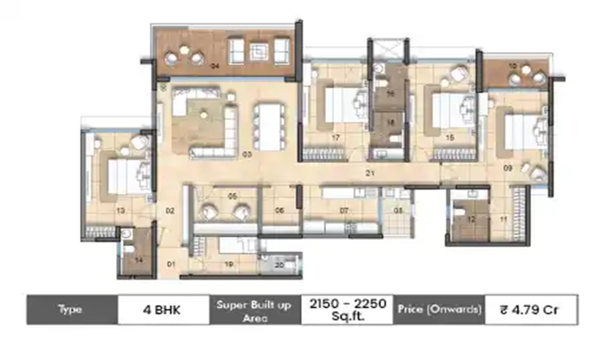 Lodha Hosa Road at Manyata Tech Park in Thanisandra, Bangalore tower Floor Plan
