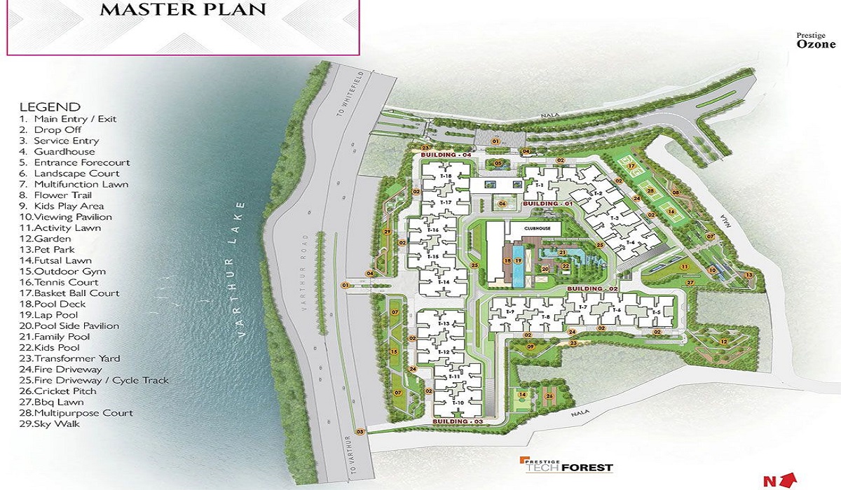 3BHK Floor Plan Prestige Raintree Park in Varthur Road, Whitefield, Bangalore