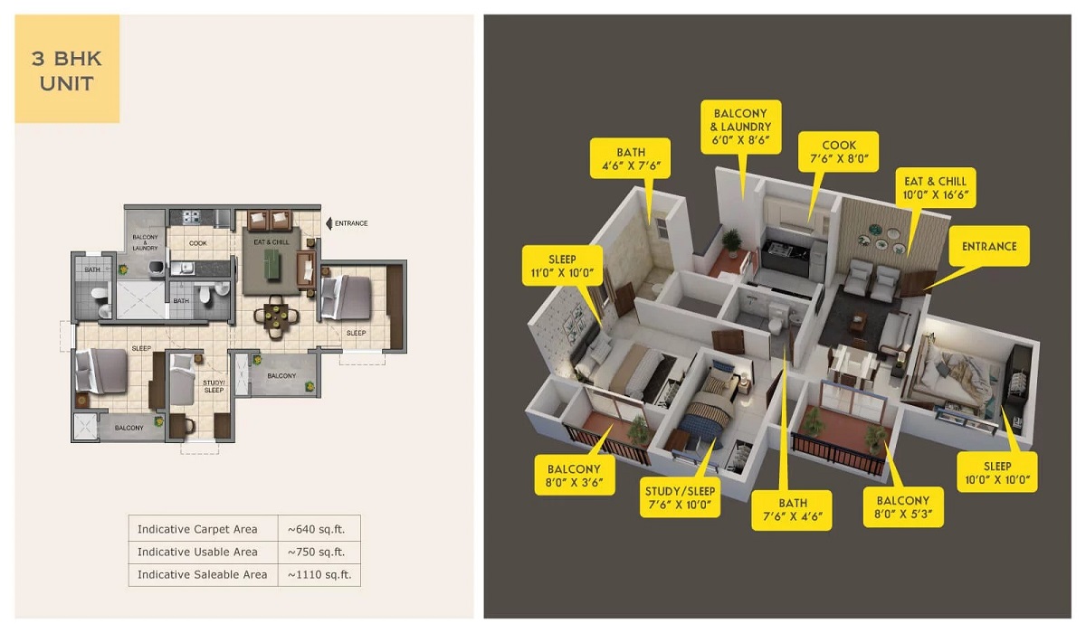 Provident Capella Whitefield Bangalore 3bhk floor plan
