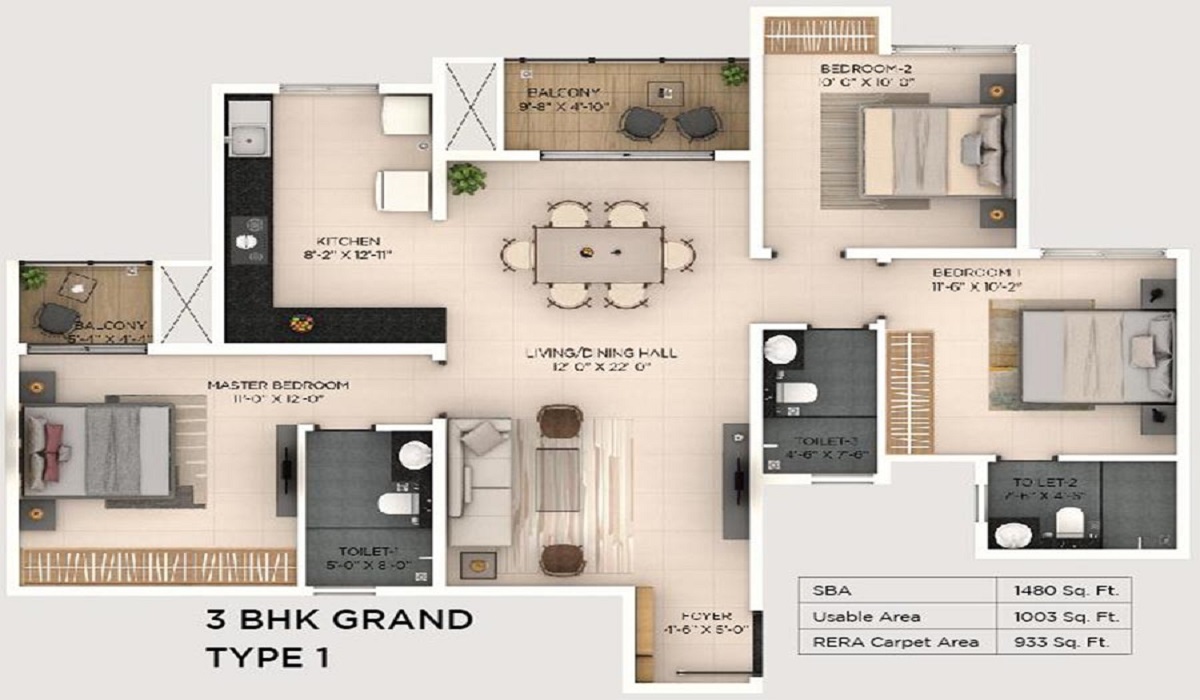 Provident Botanico Soukya Road, Whitefield, Bangalore Floor Plan