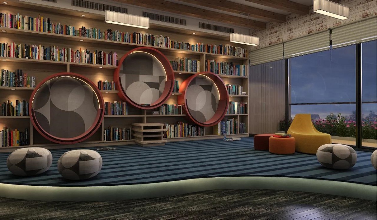 Library at Sattva Lumina in Yelahanka, North Bangalore