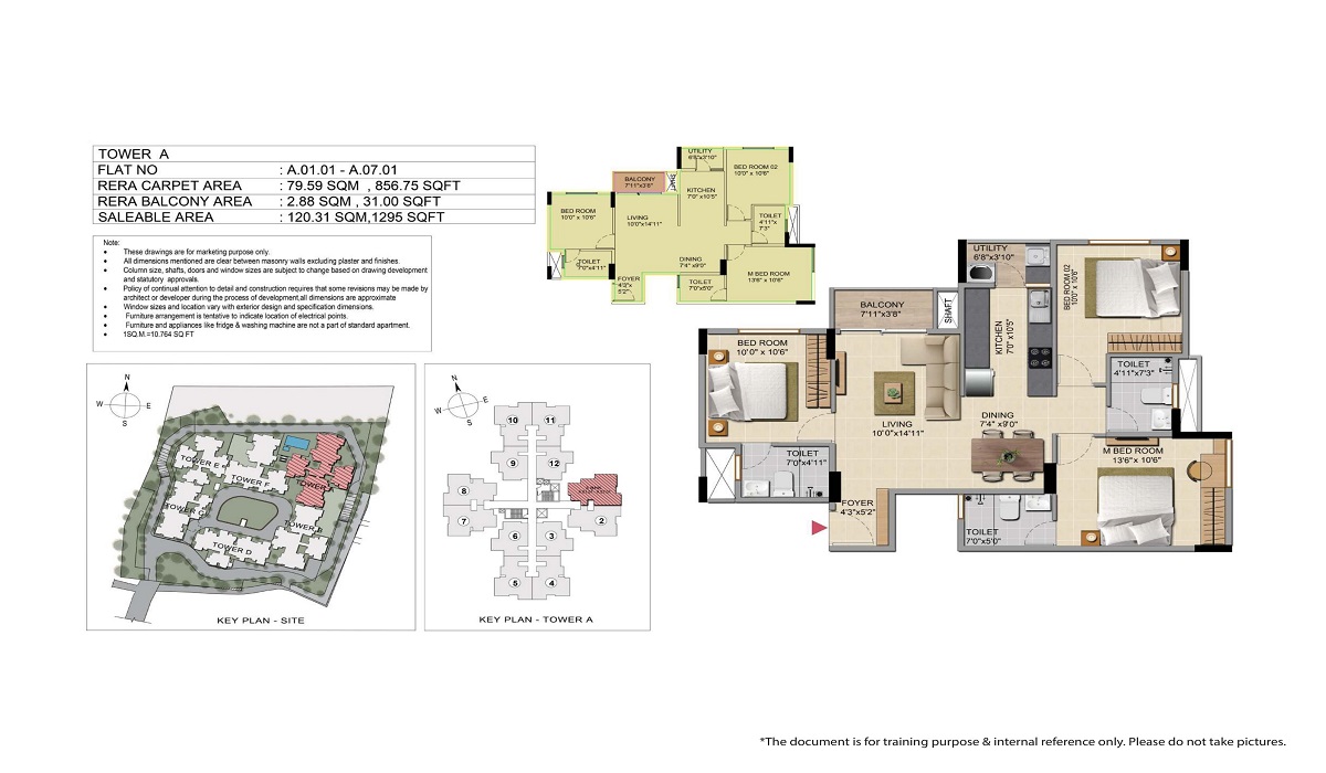 Shriram Sapphire in Bommasandra, Bangalore 3BHK Floor Plan