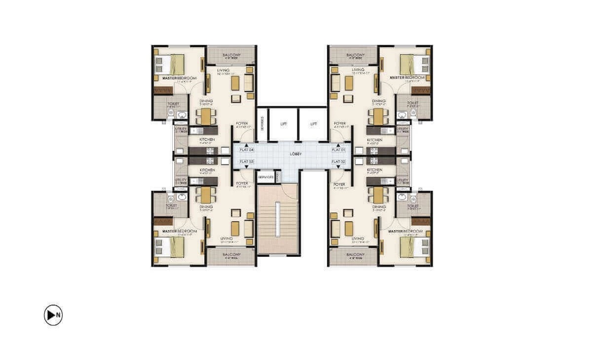 TATA New Haven, Tumkur Road, Bangalore 2BHK Floor Plan