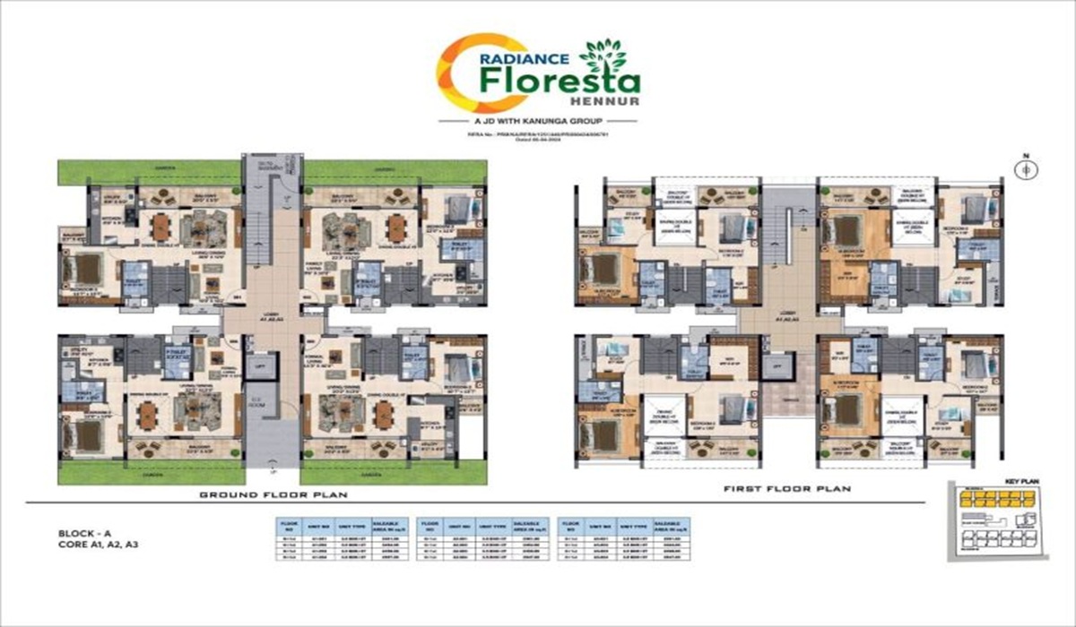 Floor Plan Radiance Floresta in Hennur Road, Bangalore